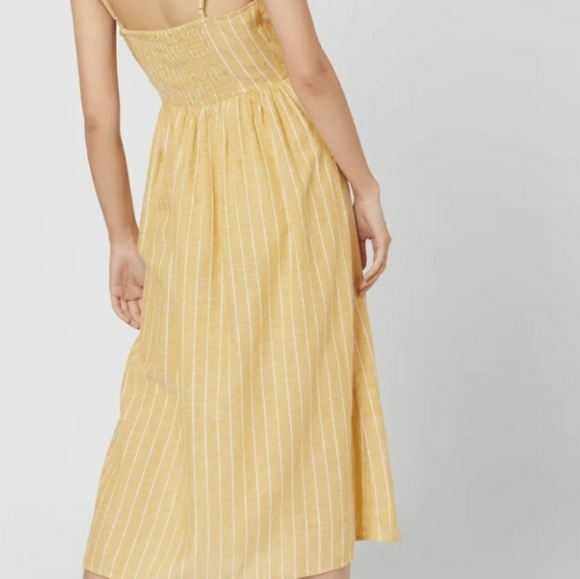 Vero Moda Yellow Striped Strappy Midi Dress - Picture 2 of 9